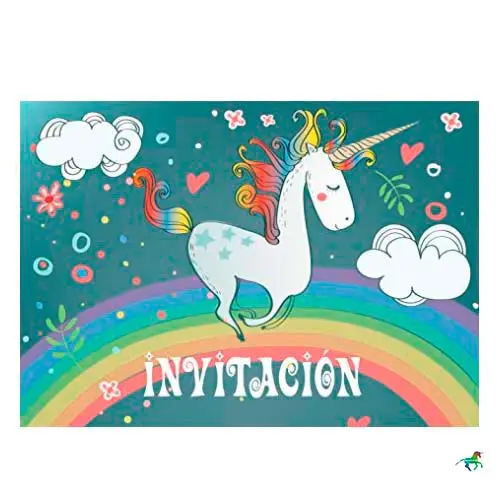 Tarjetas de invitación unicornios